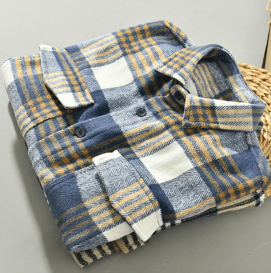 Chemise en flanelle à carreaux pour homme, douce et chaude 1