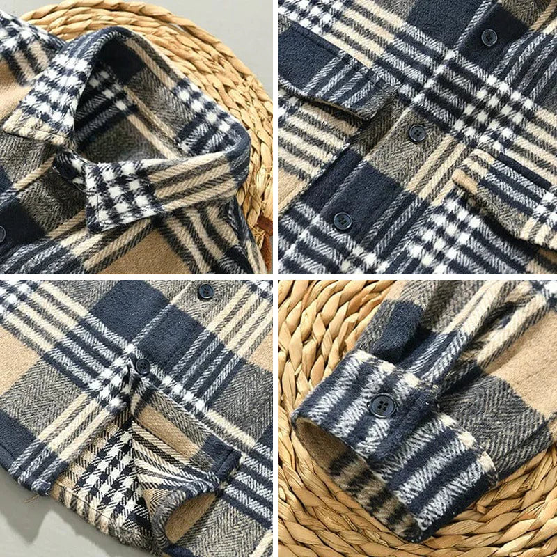 Chemise en flanelle à carreaux pour homme, douce et chaude 2