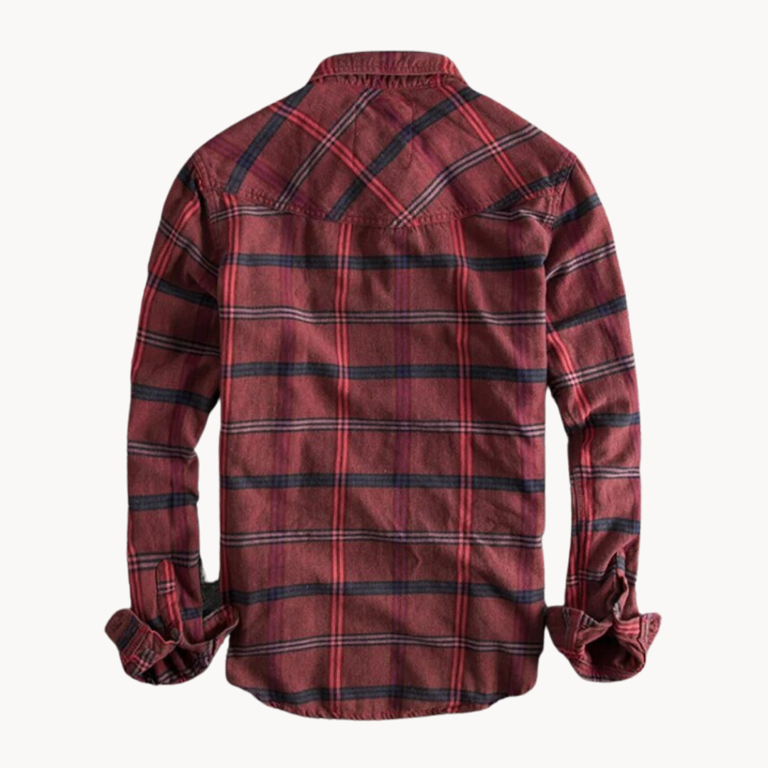 Chemise en flanelle à carreaux pour homme en coton doux 2