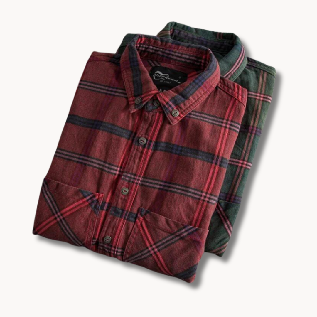 Chemise en flanelle à carreaux pour homme en coton doux 3
