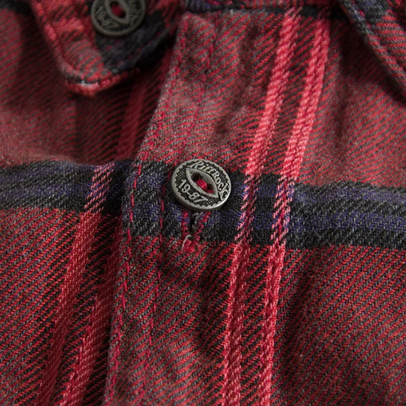 Chemise en flanelle à carreaux pour homme en coton doux 4