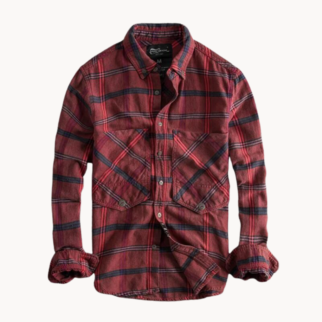 Chemise en flanelle à carreaux pour homme en coton doux 6