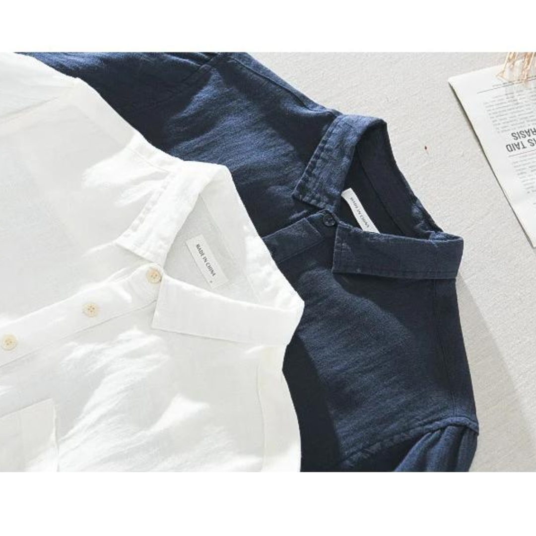 Chemise en lin homme Sorrento avec col classique 7