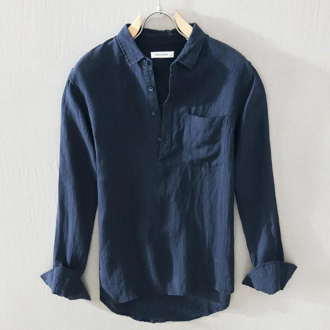 Chemise en lin homme Sorrento avec col classique 9
