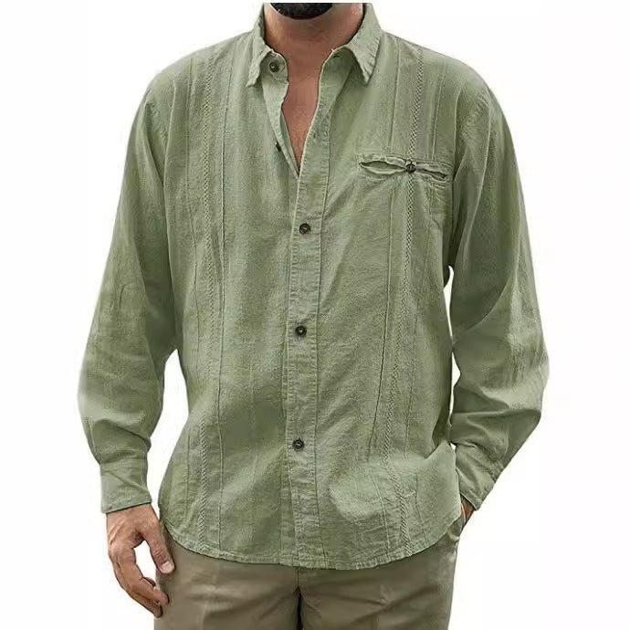 Chemise en lin homme à coupe décontractée 2