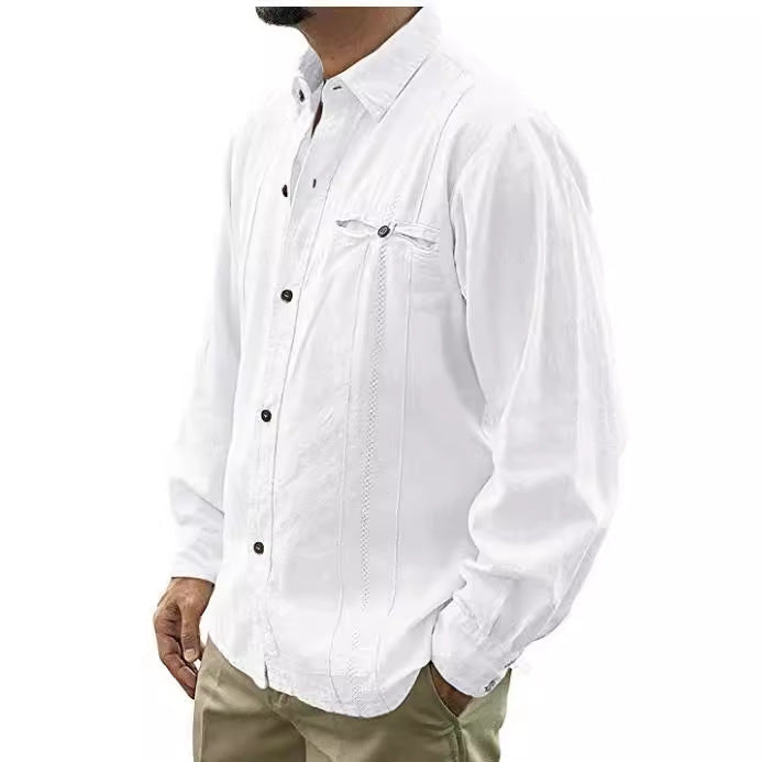 Chemise en lin homme à coupe décontractée 4