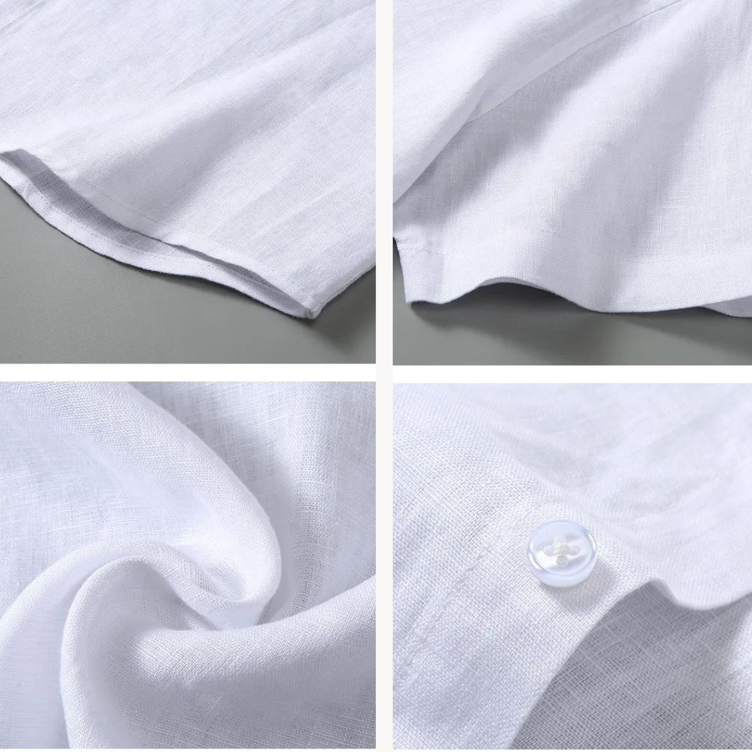 Chemise en lin homme à manches courtes, légère et décontractée 3