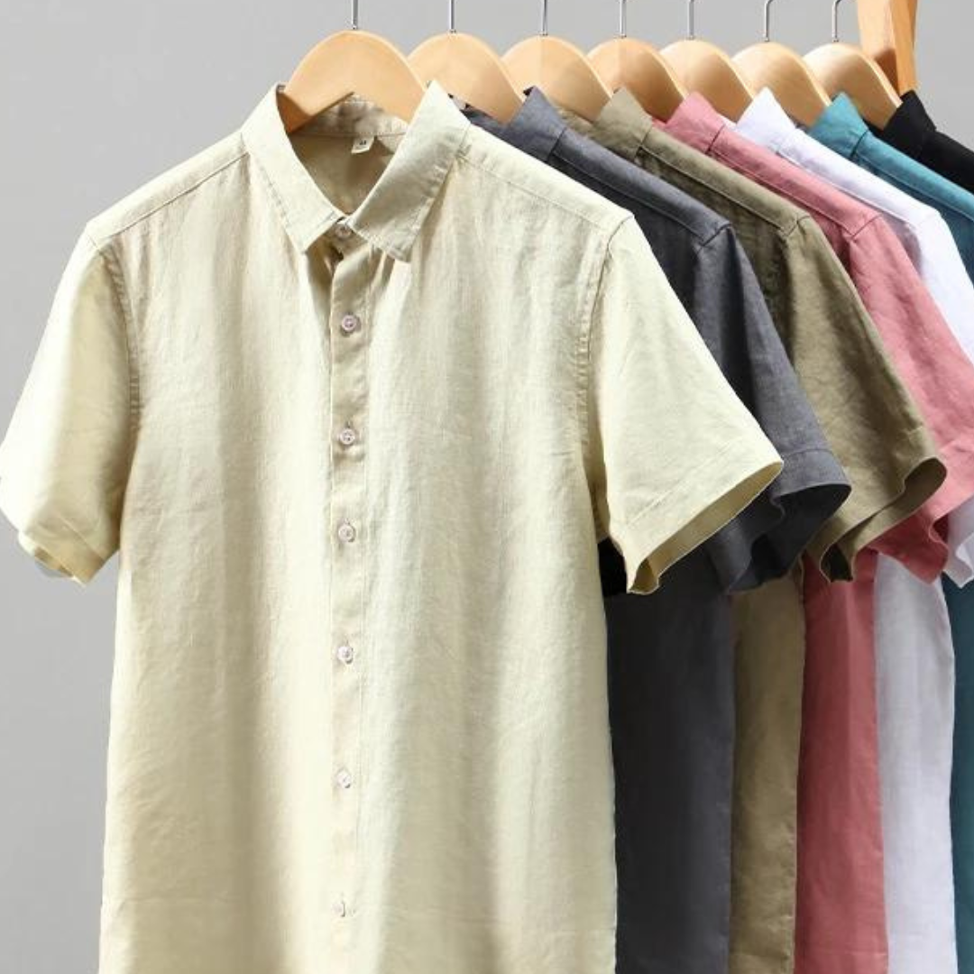 Chemise en lin homme à manches courtes, légère et décontractée 4