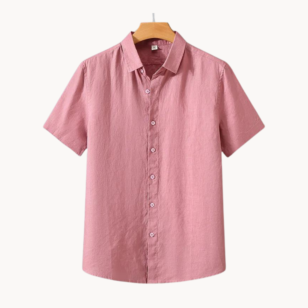 Chemise en lin homme à manches courtes, légère et décontractée 9