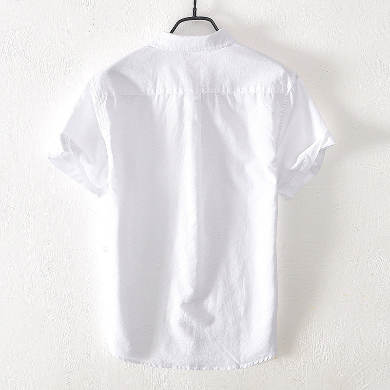 Chemise en lin homme à manches courtes décontractée et légère 8