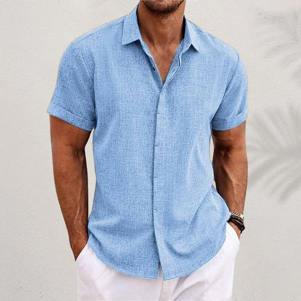 Chemise en lin homme à manches courtes élégante 4
