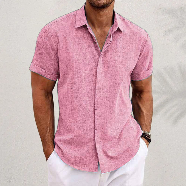 Chemise en lin homme à manches courtes élégante 5