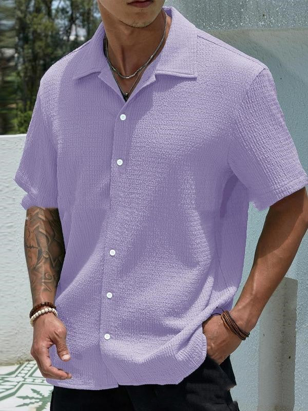Chemise en lin homme à manches courtes élégante 9