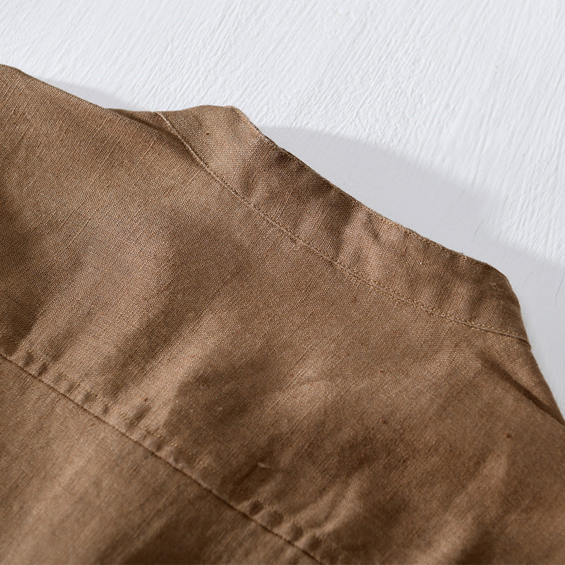 Chemise en lin homme à manches courtes élégante pour l'été 2