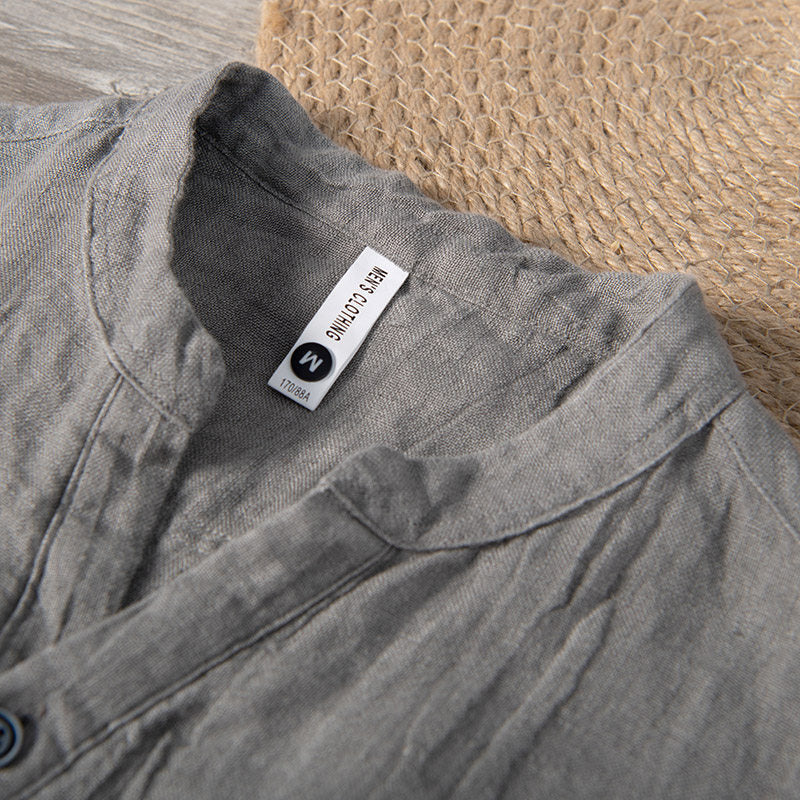 Chemise en lin homme à manches courtes légère pour l'été 3
