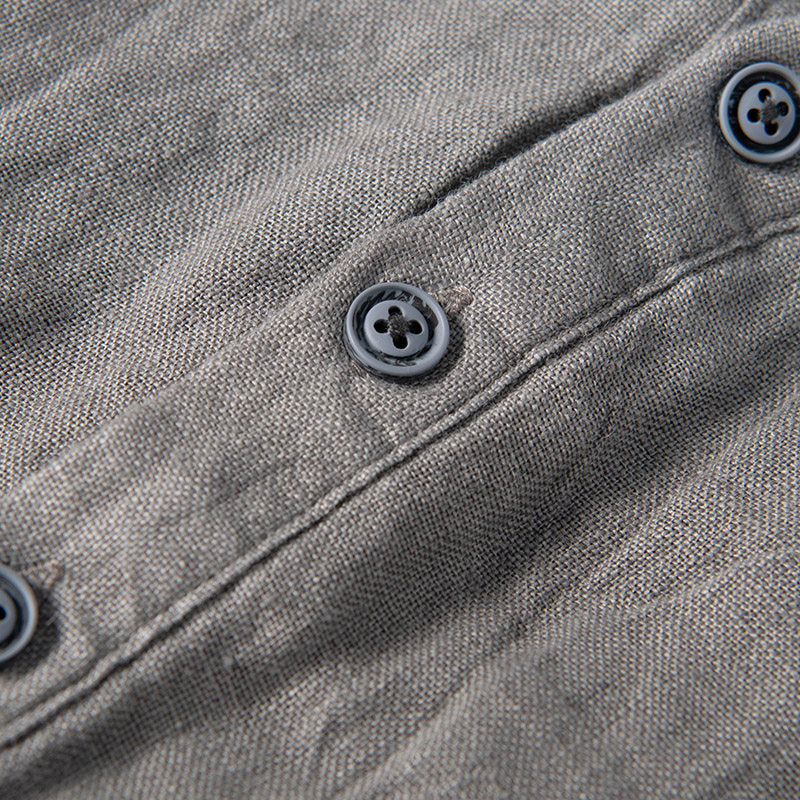 Chemise en lin homme à manches courtes légère pour l'été 4