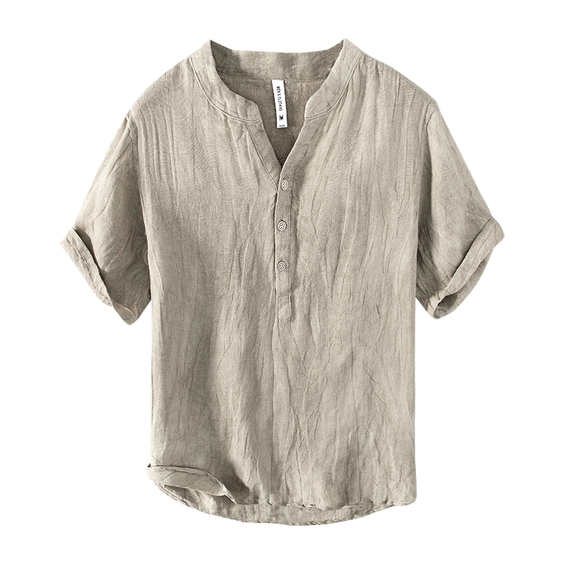 Chemise en lin homme à manches courtes légère pour l'été 7