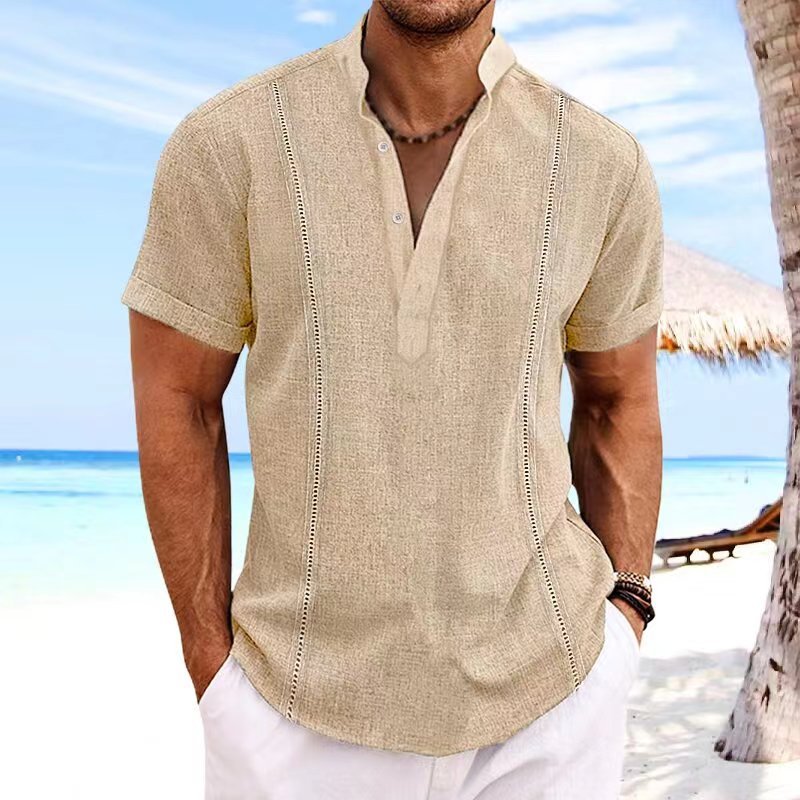 Chemise en lin homme classique élégante coupe ajustée 3
