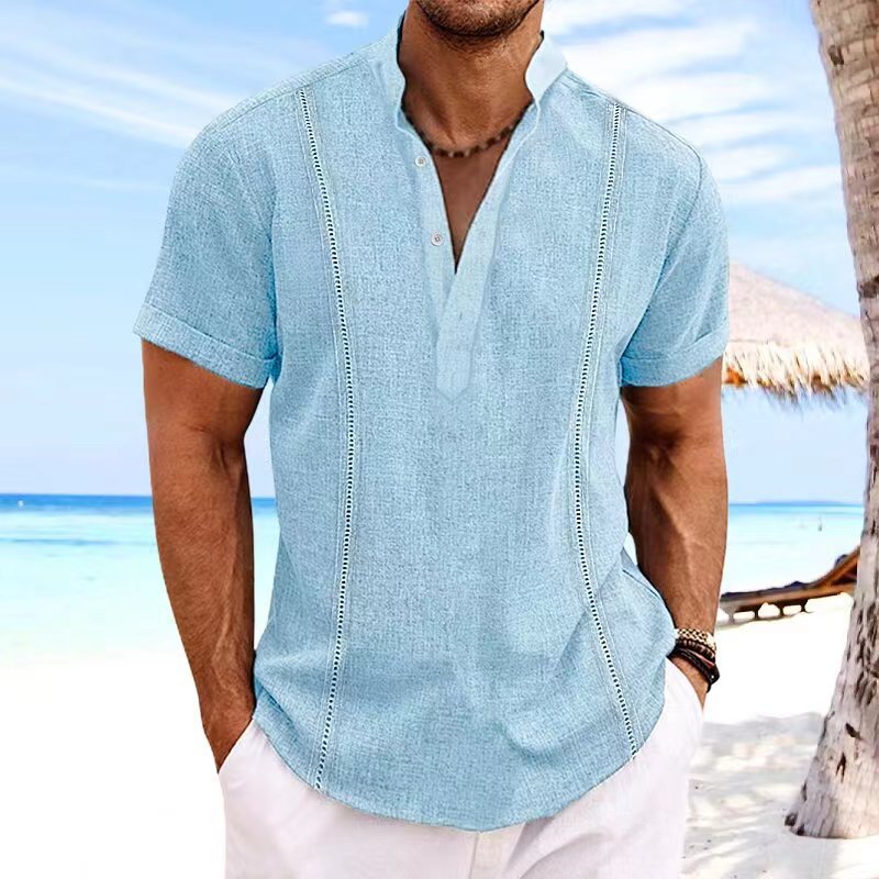 Chemise en lin homme classique élégante coupe ajustée 5