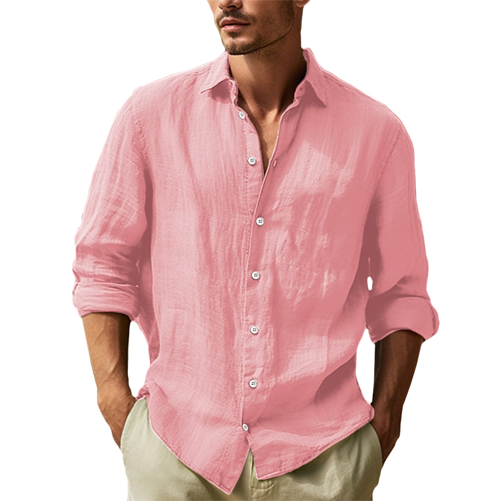 Chemise en lin homme décontractée, légère et élégante 2