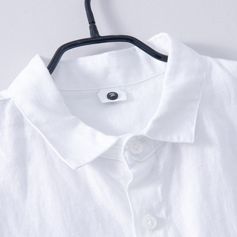 Chemise en lin homme décontractée à manches courtes 3