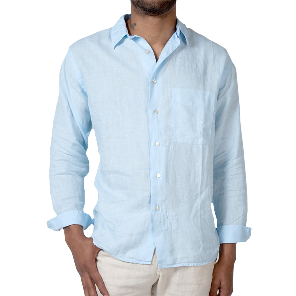 Chemise en lin homme décontractée en tissu ultra-doux 2