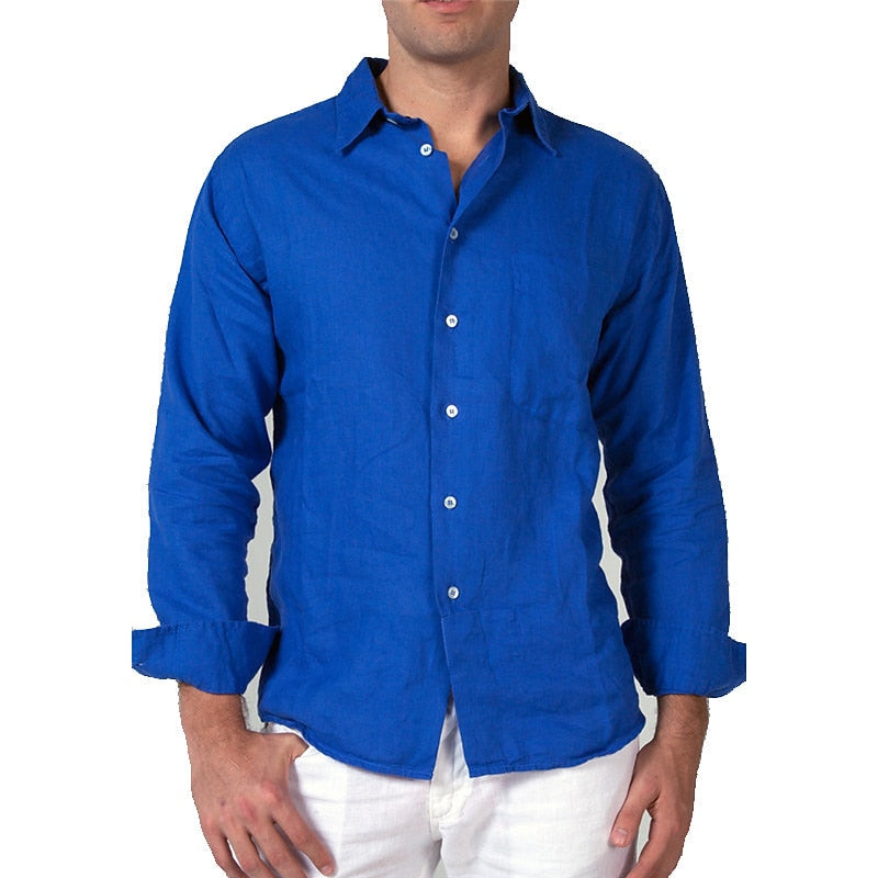 Chemise en lin homme décontractée en tissu ultra-doux 4