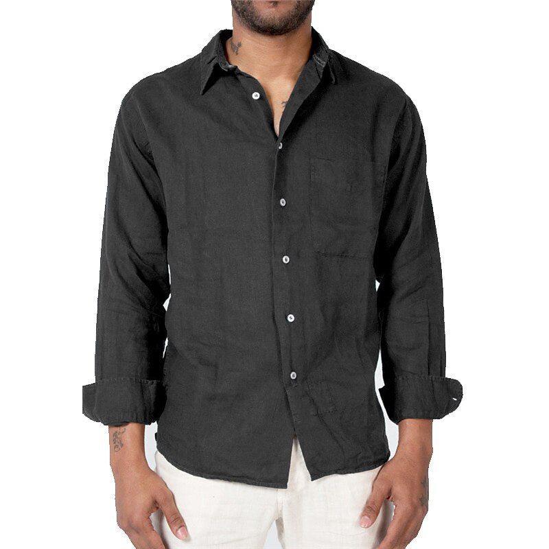 Chemise en lin homme décontractée en tissu ultra-doux 6