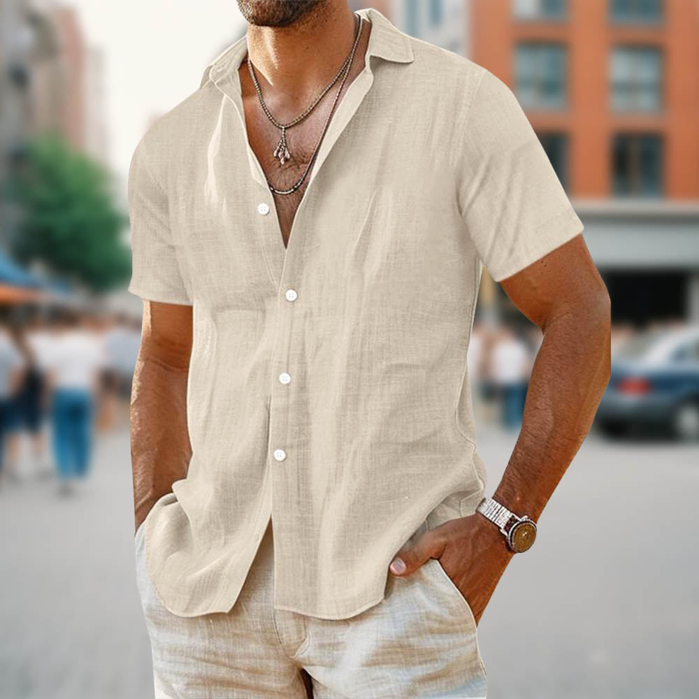 Chemise en lin homme décontractée et confortable 2
