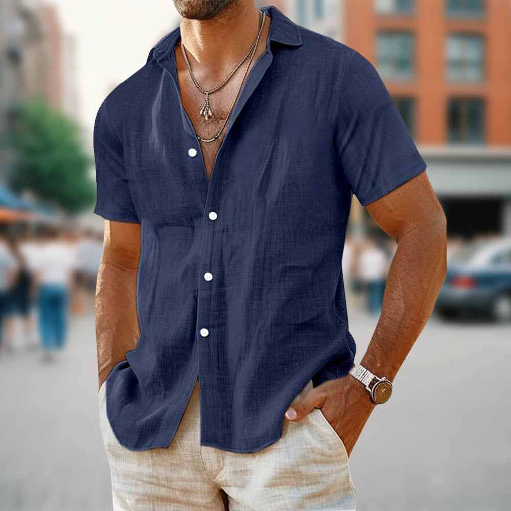 Chemise en lin homme décontractée et confortable 5