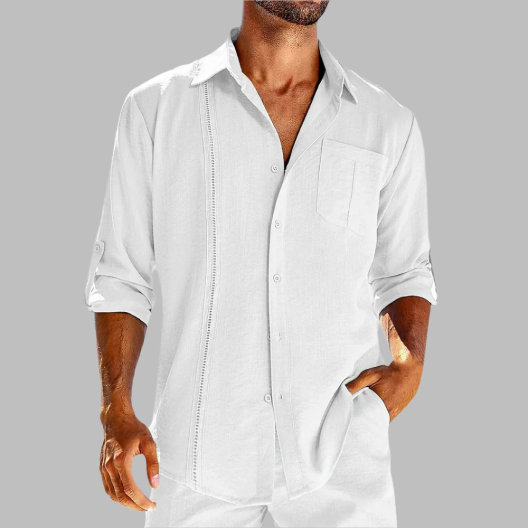 Chemise en lin homme décontractée et légère 4
