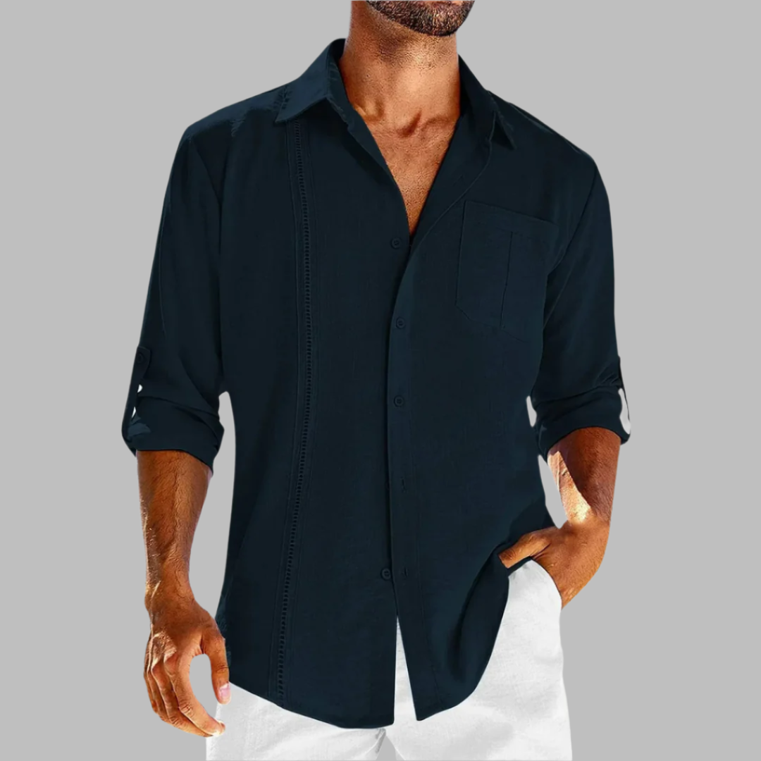Chemise en lin homme décontractée et légère 5