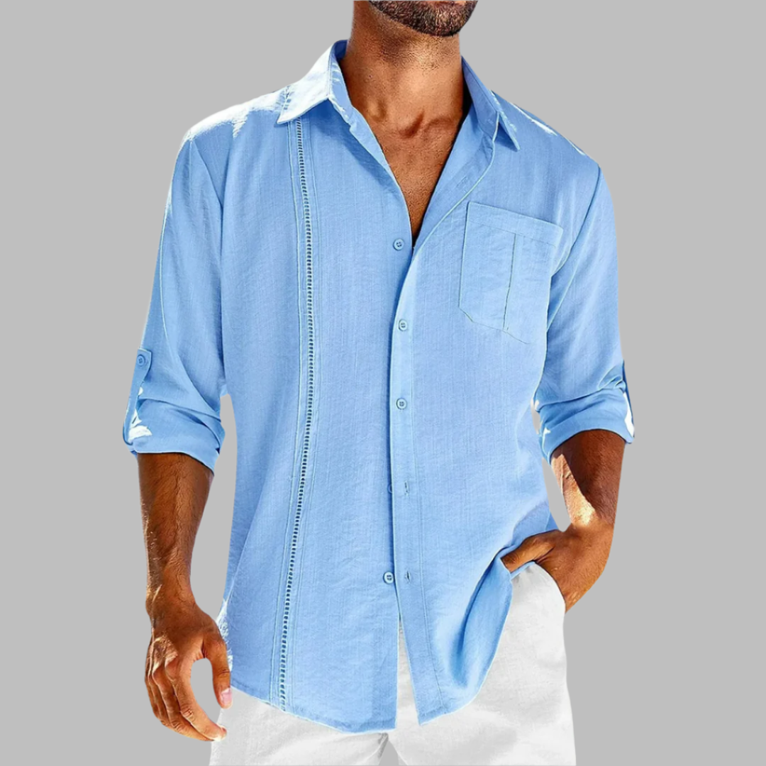 Chemise en lin homme décontractée et légère 7