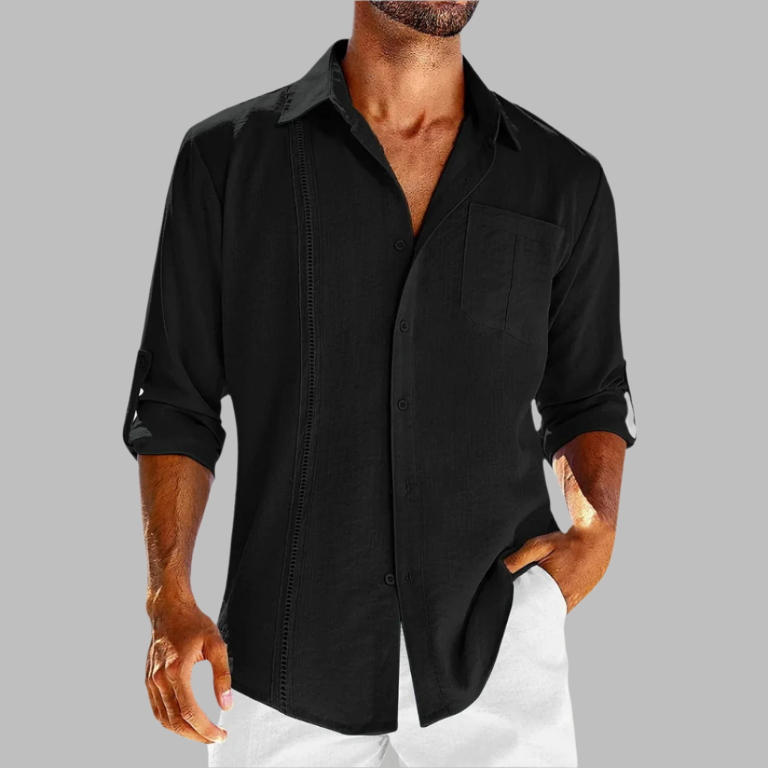 Chemise en lin homme décontractée et légère 8
