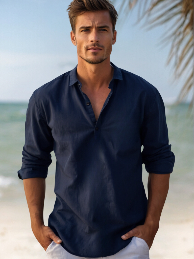 Chemise en lin homme décontractée pour un confort optimal 2