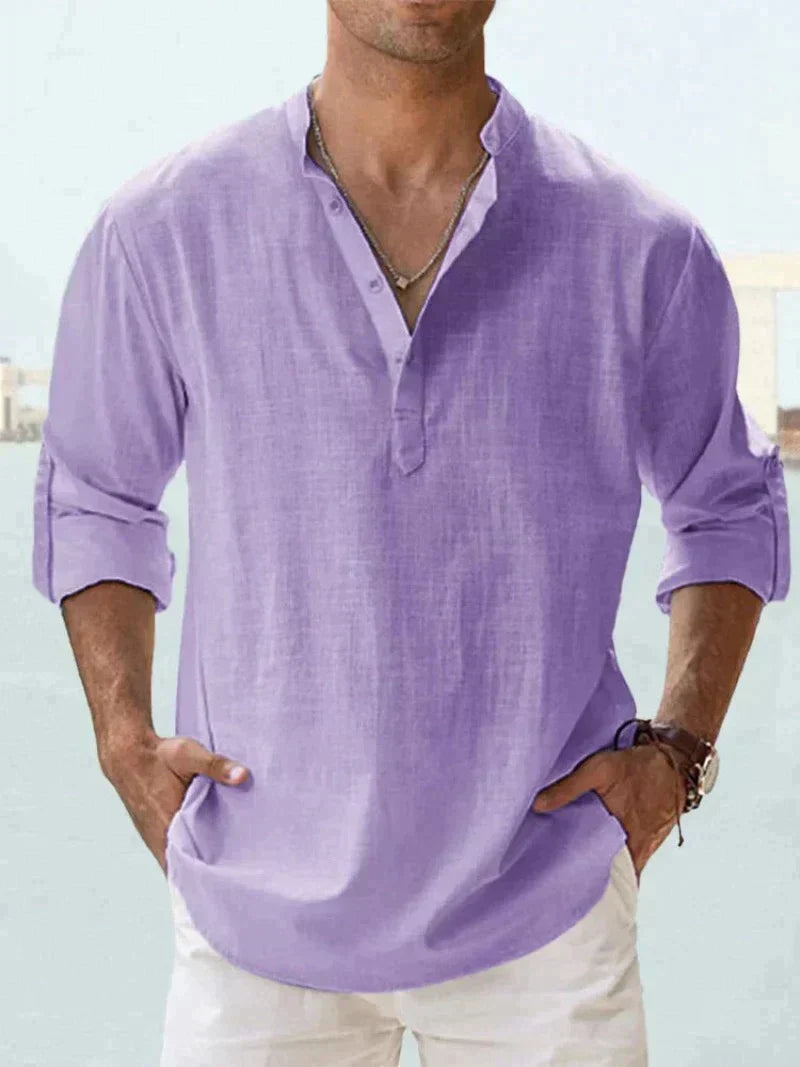 Chemise en lin homme décontractée pour un confort optimal 9