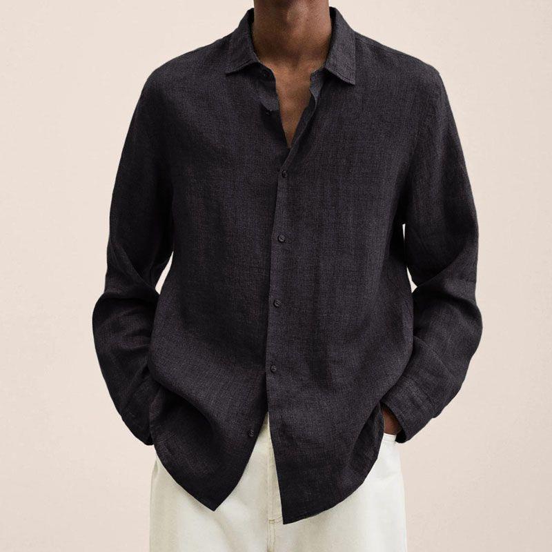Chemise en lin homme élégante à col classique, coupe ajustée 2