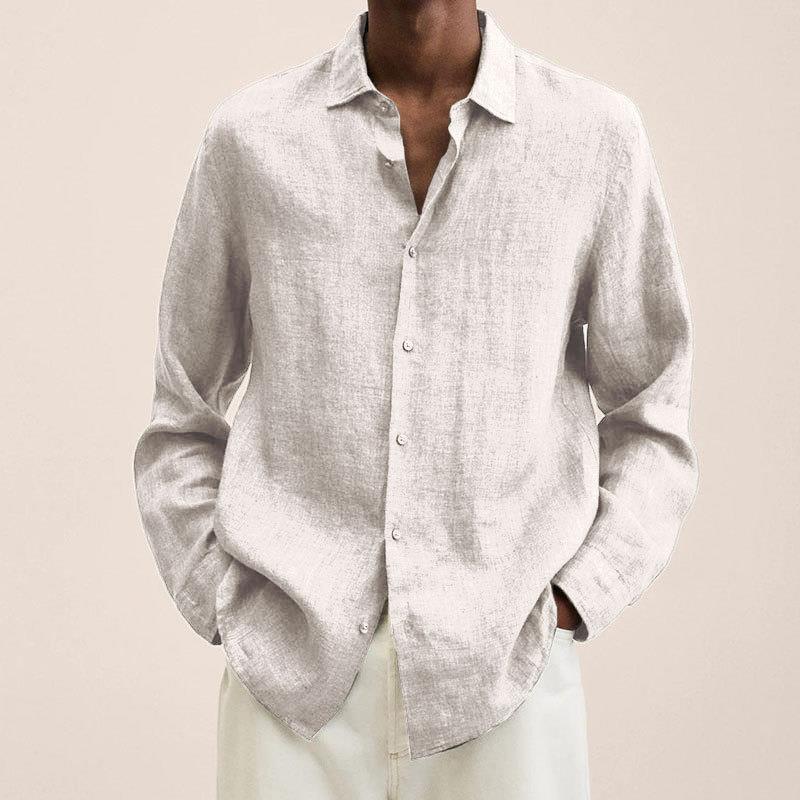 Chemise en lin homme élégante à col classique, coupe ajustée 3