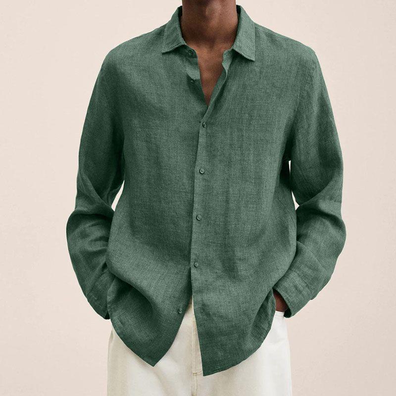 Chemise en lin homme élégante à col classique, coupe ajustée 6