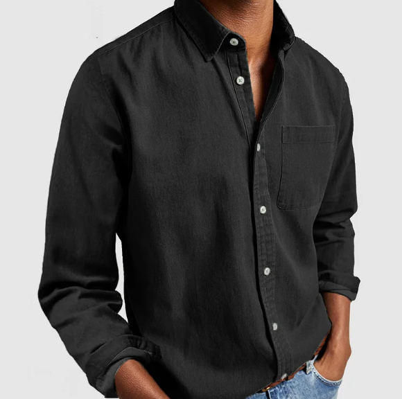 Chemise en lin homme élégante avec col montant 3