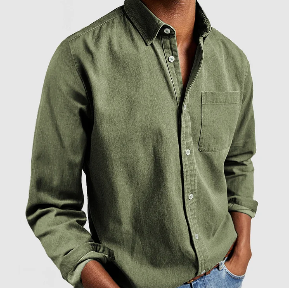 Chemise en lin homme élégante avec col montant 6
