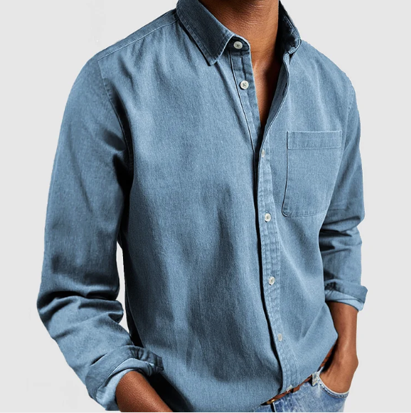 Chemise en lin homme élégante avec col montant 8