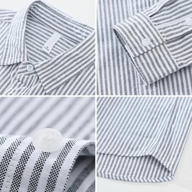 Chemise en lin rayée homme légère et élégante 3