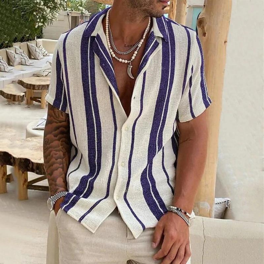 Chemise en lin rayée homme pour l'été 2