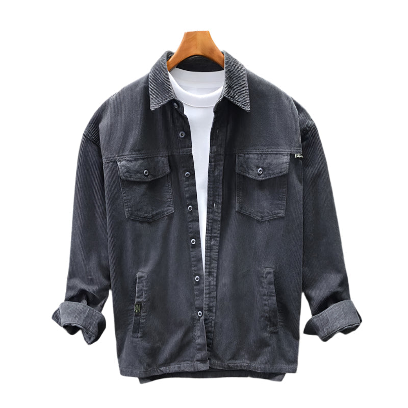 Chemise en velours côtelé homme 100% coton classique 3