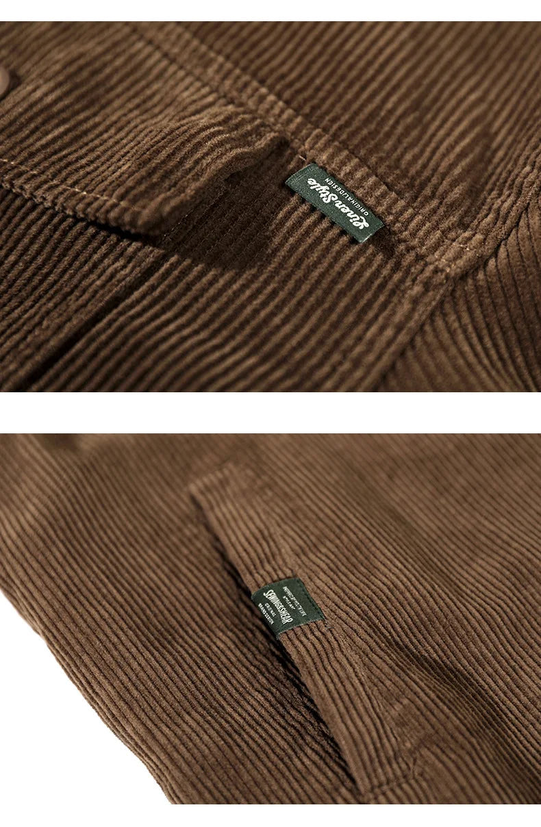 Chemise en velours côtelé homme 100% coton classique 5