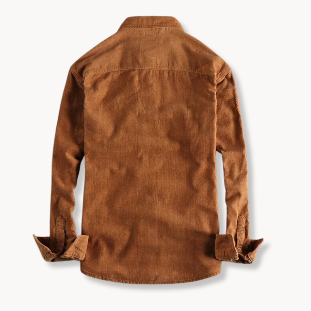 Chemise en velours côtelé homme à manches longues en coton 2