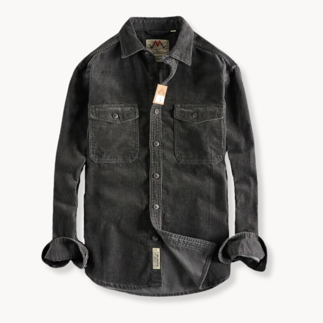 Chemise en velours côtelé homme à manches longues en coton 4
