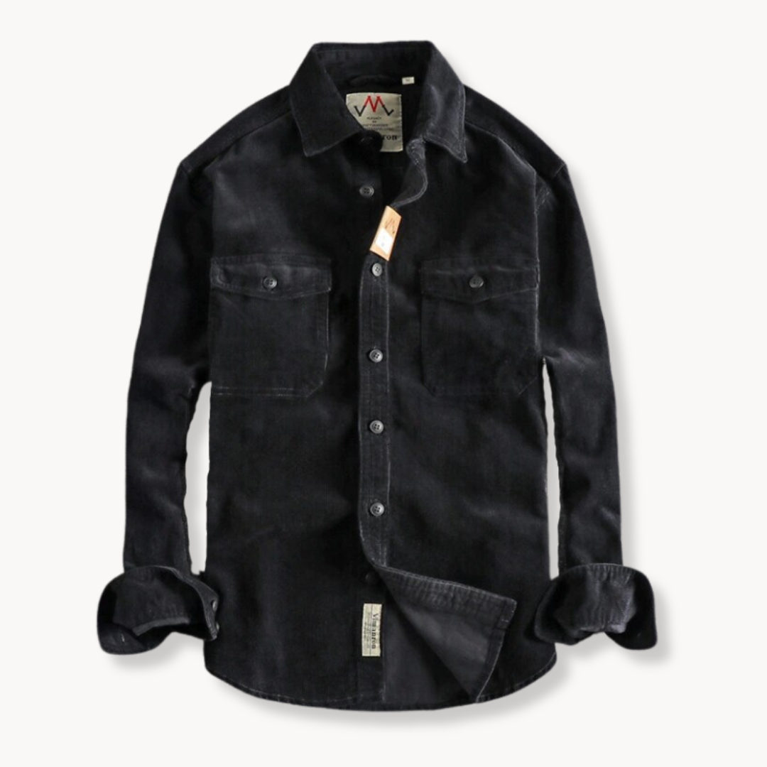 Chemise en velours côtelé homme à manches longues en coton 5