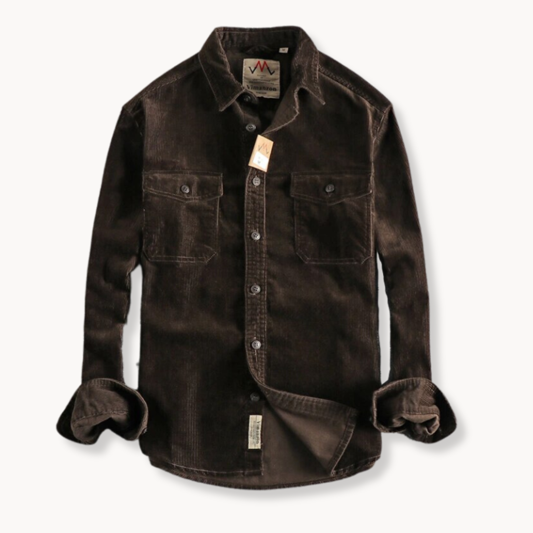 Chemise en velours côtelé homme à manches longues en coton 6